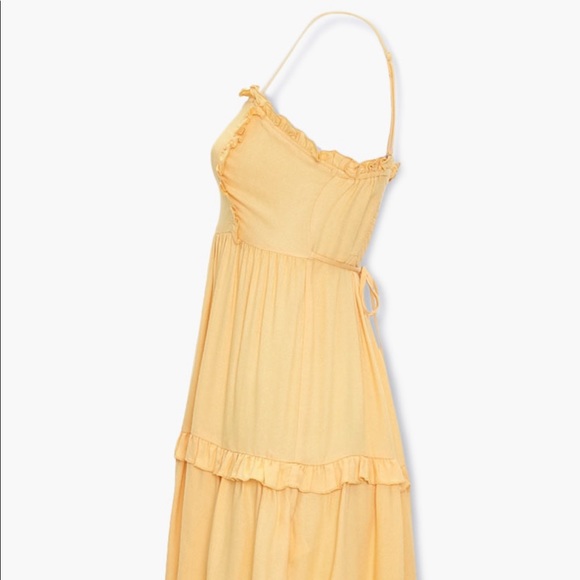 Yellow pastel colored Mini Dress with ruffles,small - Picture 2 of 8